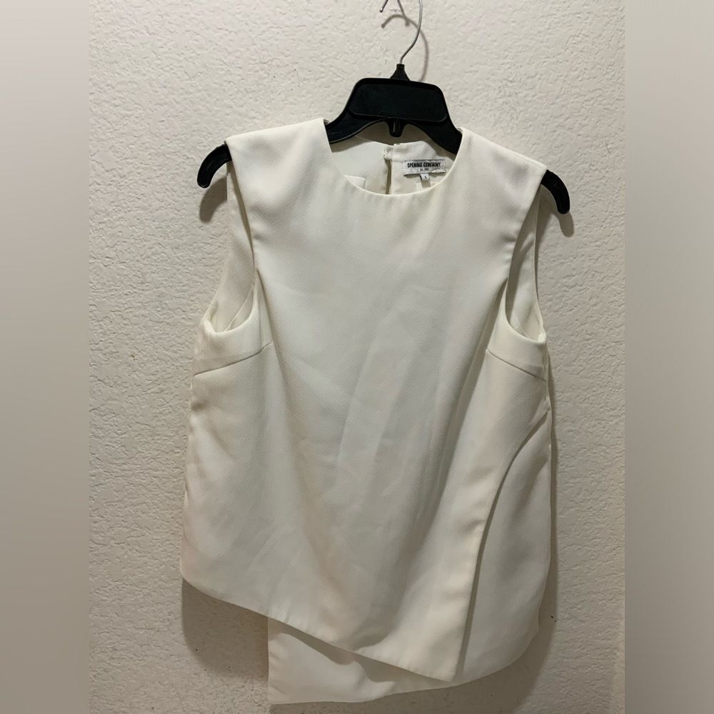 Opening Ceremony Womens white  round  Neck  Sleeveless Vest Top Size S